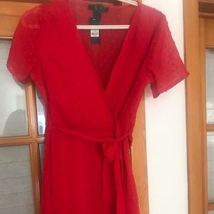 Red wrap dress size L